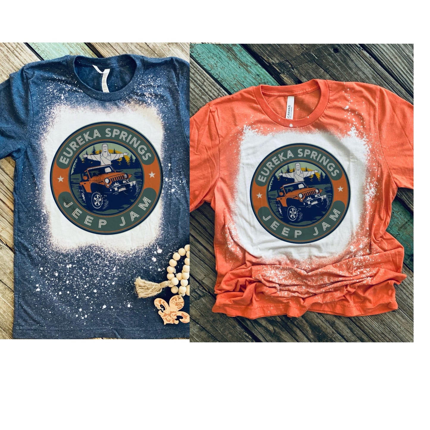 BLEACHED JEEP JAM LOGO TEE