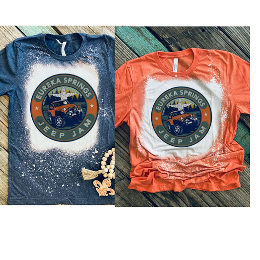 BLEACHED JEEP JAM LOGO TEE