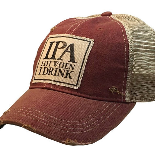 Distressed Trucker Cap - Red - IPA Lot When I Drink