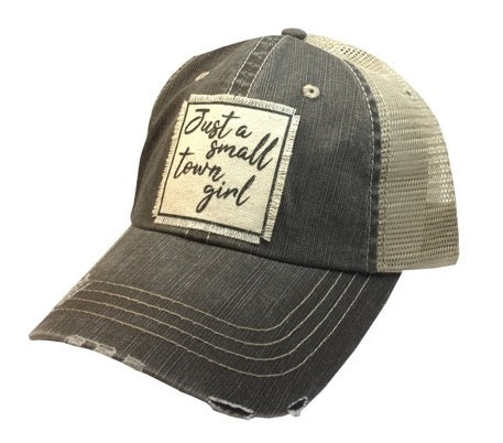 Distressed Trucker Cap - Distressed Black - Just A Small Town Girl